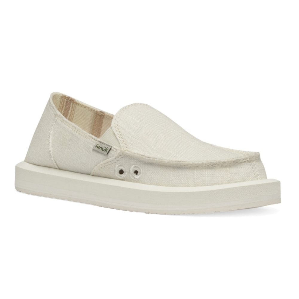 Sanuk Off White Canvas Slip-Ons